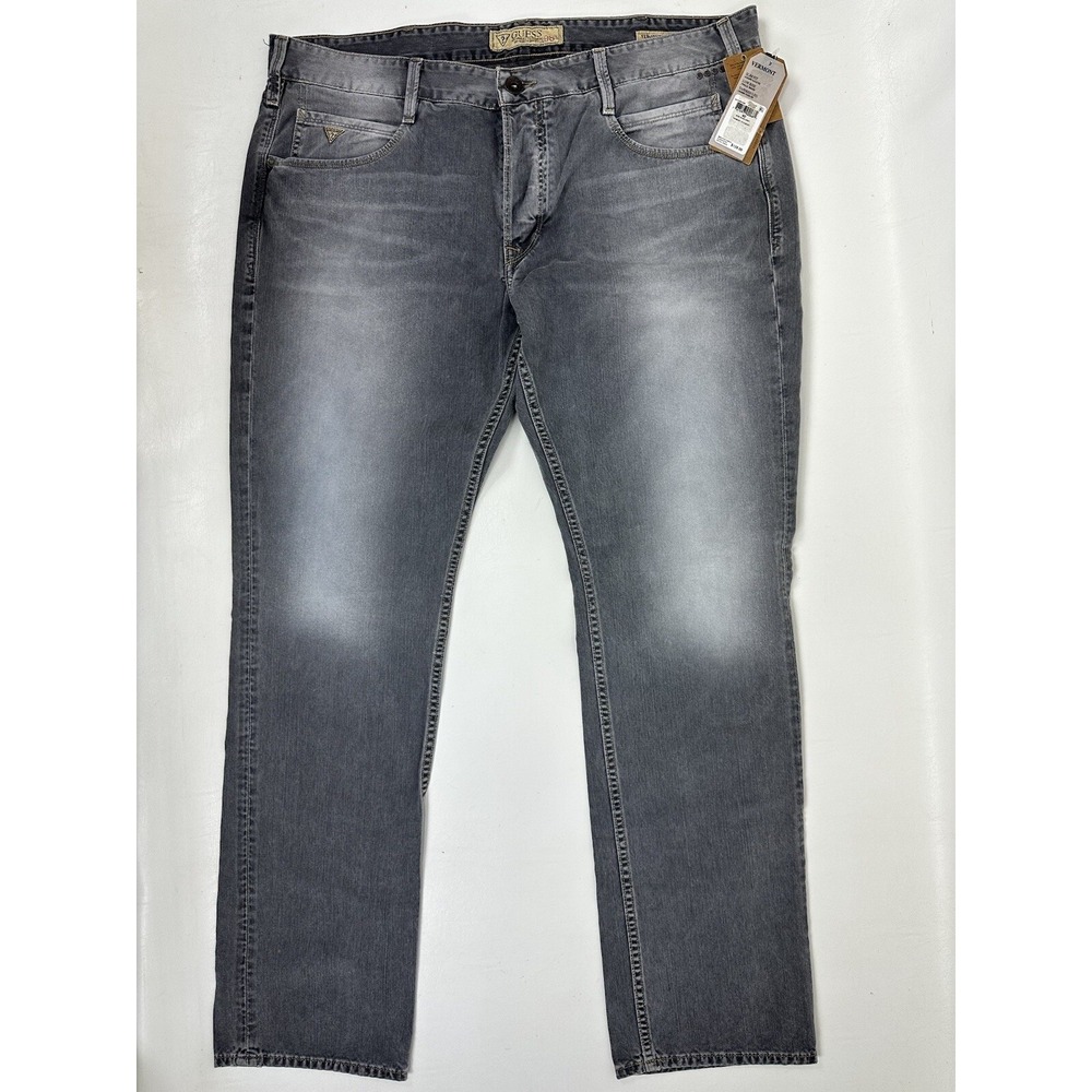 Guess‎ Vermont Jeans Low Rise Slim Fit Taper Leg Gobi Gray Size 40x34 Button Fly
